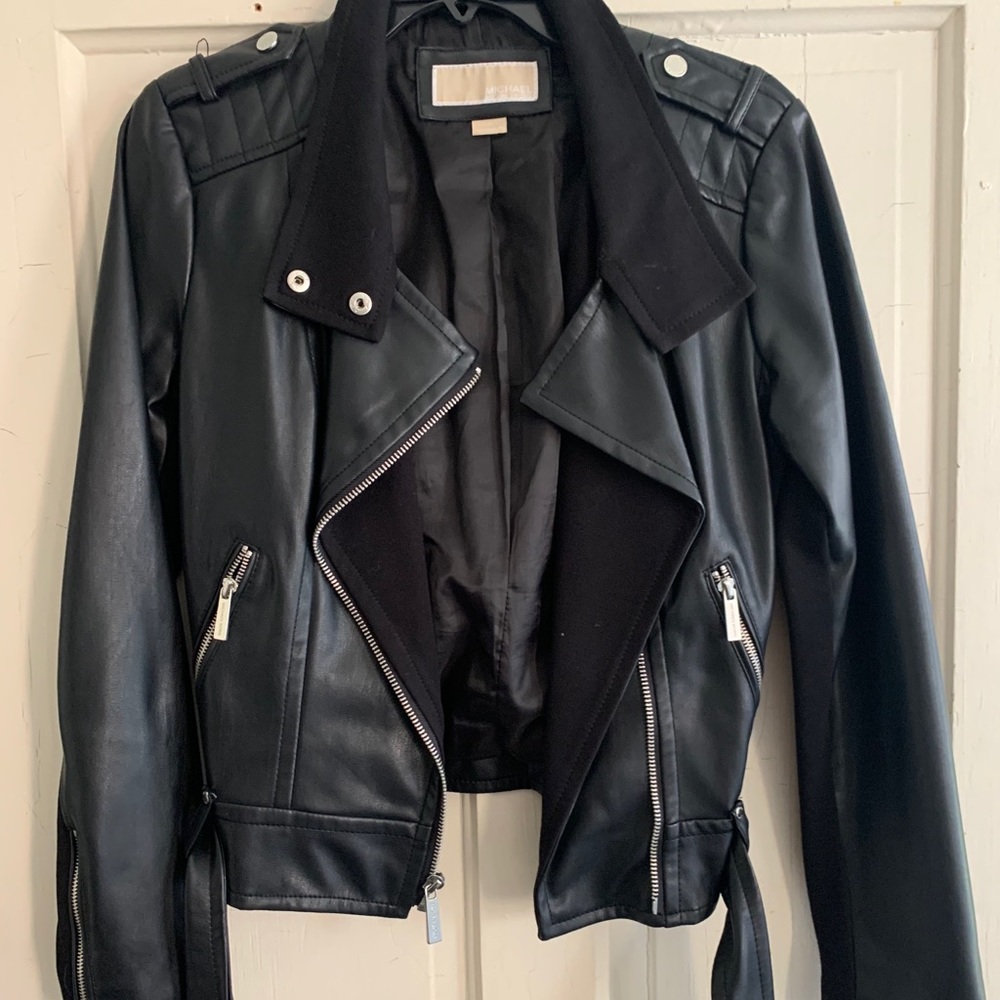 Michael Kors Leather Moto Jacket